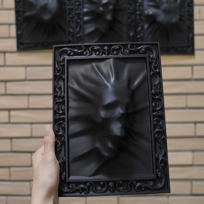 3D Printed Face Skeleton Frame, Horrible Handprint Frame, Gothic Home Decoration, Housewarming/Halloween Gift for Gothic Lovers/Family/Friends