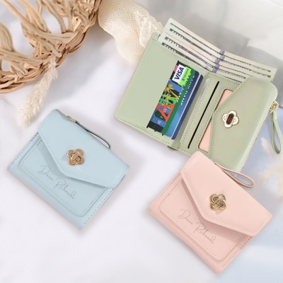 Custom Name & Photo Wallet, Women's PU Leather Card Wallet with Engraving, Birthday/Mother's Day/Christmas Gift for Her/Mom/Best Friends/Bridesmaids