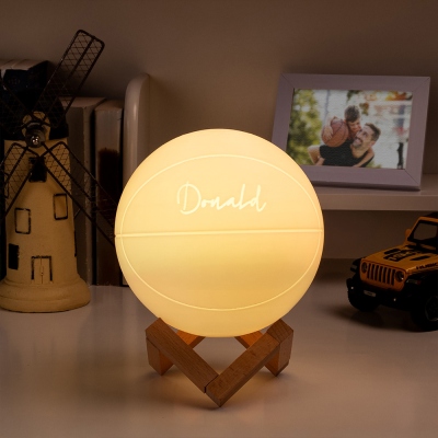 Personalized Name Basketball Night Light, 3D Table Lamp Light for Kids Room, Sports Decor for Boys Bedroom, Valentine Gifts for Him/Men