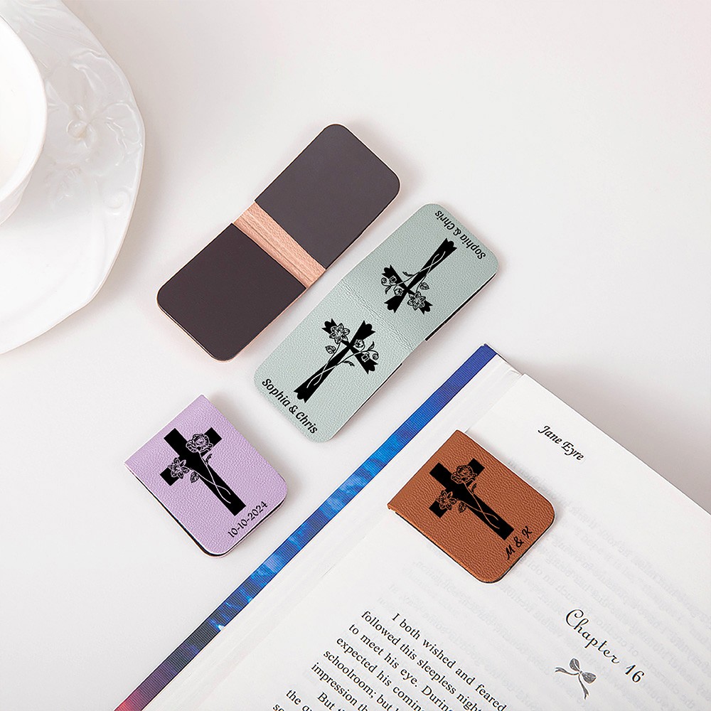 magnetic leather bookmark