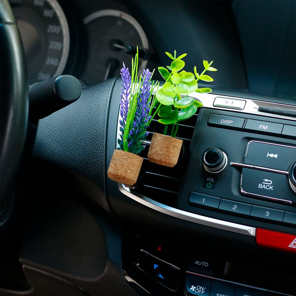 Plant Car Air Fresheners with Scented Pads Set of 2, Plant Vent Clips, Car Essential Oil Diffusers, Car Accessories, Gifts for Plant Lovers/Car owners