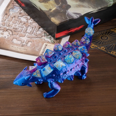 3d printed Ankylosaurus Shimmer Dragon Dice Holder, DND Dice Holder, Cute Accessory Dragon Gift, Tabletop Dragon Dice Stand, Tabletop Dragon Gifts