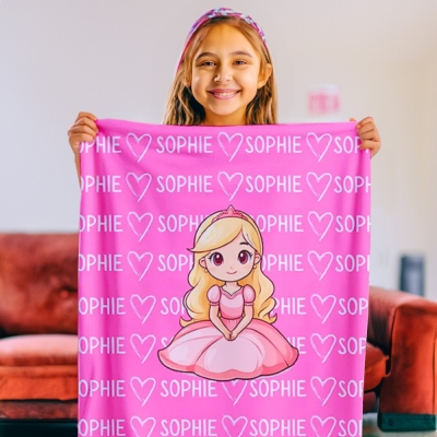 Personalized Name Children's Cartoon Character Blanket, Flannel Fleece Soft Bed Couch Throw, Home Decor, Birthday/Christmas Gift for Kids/Boys/Girls