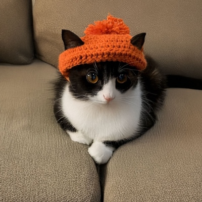 Crochet Cat Hat with Poof Ball, Cute Little Hat for Cat with Multiple Colors, Cat Accessories, Birthday/Christmas Gift for Pet Lovers/Cat Owners