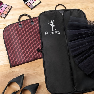 Custom Name Dance Attire Garment Bag, Waterproof Oxford Cloth Dance Costume Storage Bag with Leather Handle, Birthday/Graduation Gift for Dancers/Her