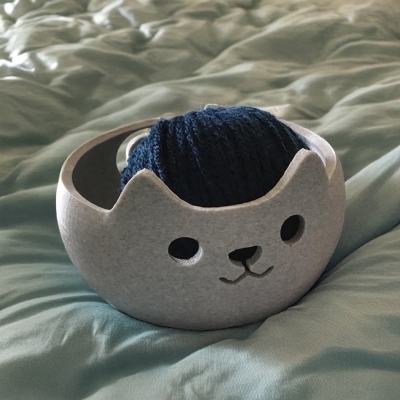 Custom Cat Yarn Bowl for Knitting, Cute Yarn Holder for Crocheting, 3D Printed Crochet Organizer Accessories, Funny Gift for Women/Knitters/Crocheters