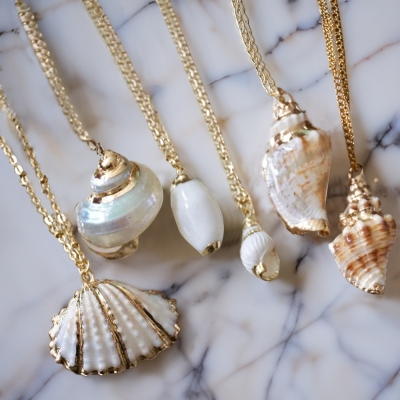 Natural Seashell Pendant Adjustable Necklace, Conch Charm Necklace, Boho Jewelry, Birthday/Anniversary/Wedding Gift for Her/Ocean Lover/Bridesmaids