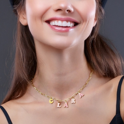 Collier personnalisé avec initiale en émail à bulles 3D, collier avec pendentif en lettre colorée, bijoux délicats, cadeau de Saint-Valentin/anniversaire/anniversaire pour femme