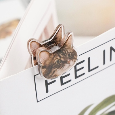 Cute Animal Acrylic Journal Clips, Hand-Drawing Strong Clip, Kitten Acrylic Clips, Bread Acrylic Clips, Stationery Journal Supplies