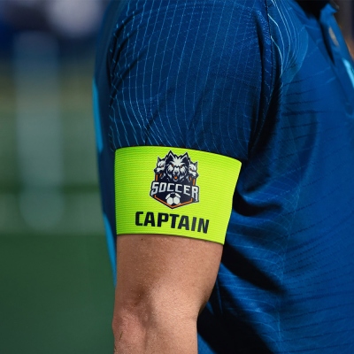 Custom Soccer Captain Armband with Team Logo and Name, Arm Band for Youth/Adult, Football Bicep Band, Gift for Team Leaders/Teammates/Sport Lovers