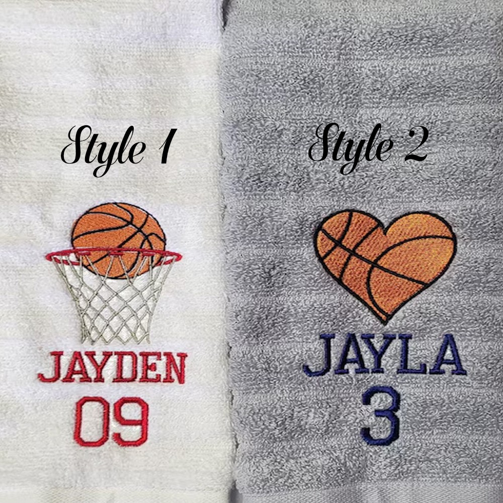 Personalized Basketball Themed Towels