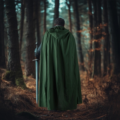 Custom Name DND Rogue Medieval Cloak, Hooded Cloak, Linen Hooded Cape, Unisex Renaissance Cloak With Hood, Halloween Outfit, Ranger Cloak, Druid Cloak