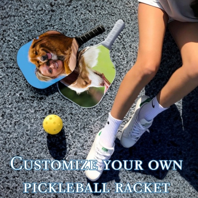 Personalized Pickleball Paddles with Family/Pet/Couples Photo, Custom Paddle Grip Name Bands Silicone, Birthday Gifts for Beginners Pickleball Lovers