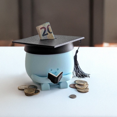 Personalized Graduation Hat Kids Piggy Bank, 3D Printed Happy Face Design Money Box, Home Decor, Graduation Party Favors, Gift for Graduates/Kids