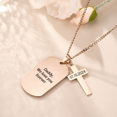 photo necklace with cross