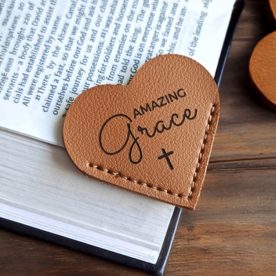 Bible Quote Bookmark, Leather Heart Page Corner Book Mark, Christian Verses Study Supplies, Religious Inspirational Gifts for Women/Men/Reading Lover