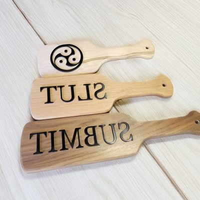 Personalized Engraved Letters Spanking Paddle, Wooden Paddle for Impact Play, BDSM Toy, Erotic Accessory, Anniversary/Valentine's Day Gift for Couple