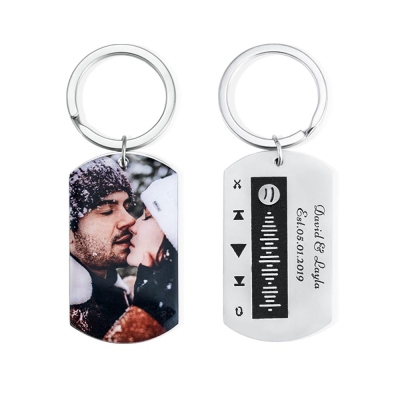 Custom Photo Love Songs Keychain Gift for Him/Her