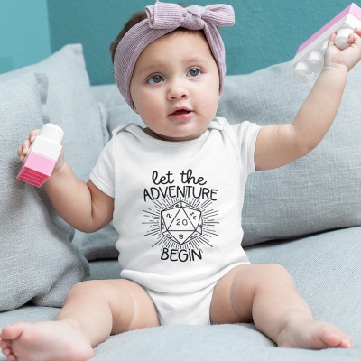 DND Baby Romper, Baby Vest Climbing Clothes, Newborn Outfit, Infant Bodysuit, Pants Bodysuit, D20 Shirt for Infant, Baby Announcement, New Baby Gifts