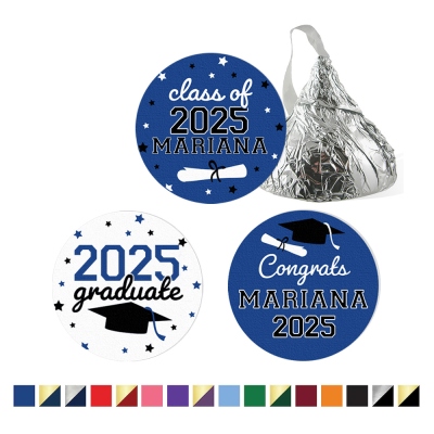 Personalized Graduation Stickers for Chocolate Kisses Candy, Graduation Table Decorations, Class of 2025 Graduation Party Favors, Graduation Gift