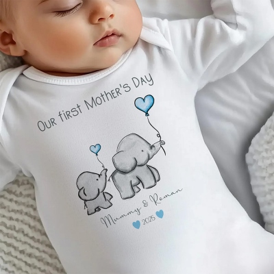 First Mothers Day Baby-Grow, Our First Mothers Day Vest, Unisex 1st Mothers Day Sleepsuit, Mothers Day gift 2025, Personalised Baby Grow