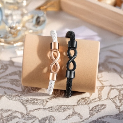 Custom Love Infinity Couples Bracelet, Waterproof Matching Bracelets, Promise Bracelet, Long Distance Relationship/Friendship Gift for Him and Her