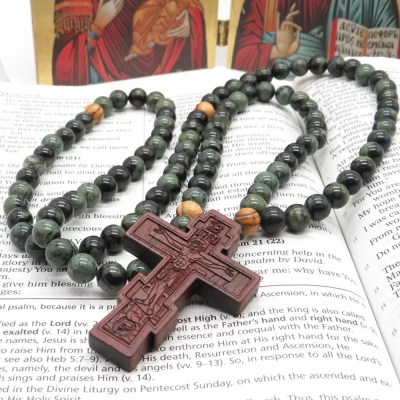 Personalized Cross Beaded Necklace, Wooden Cross Pendant Necklace, Christian Baptism Jewelry, Birthday/Christmas/Religious Gift for Friends/Family