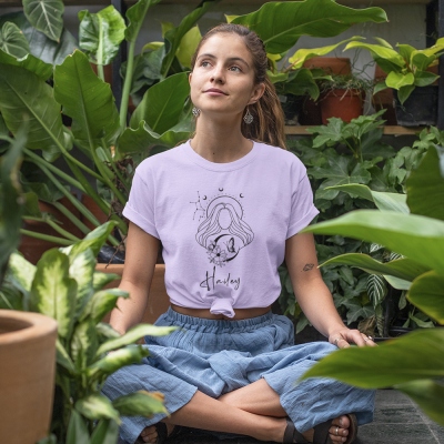 Personalized Zodiac Sign Birth Flower T-Shirt with Name, Custom Constellation 100% Cotton T-Shirt, Birthday/Christmas Gift for Her/Him/Friends/Family