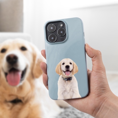 Custom Pet Phone Case with Name, Personalized Dog/Cat Picture Phone Case for iPhone 16/15/14/13/12/11 Pro Max Mini, Cute Gifts for Pet Lover/Dog Mom