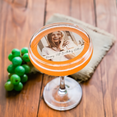 Personalized Photo Drink Cocktail Topper Edible, Custom Pet Portrait Drink Toppers, Drink Garnishes for Birthday Party/Wedding/Graduation/Baby Shower