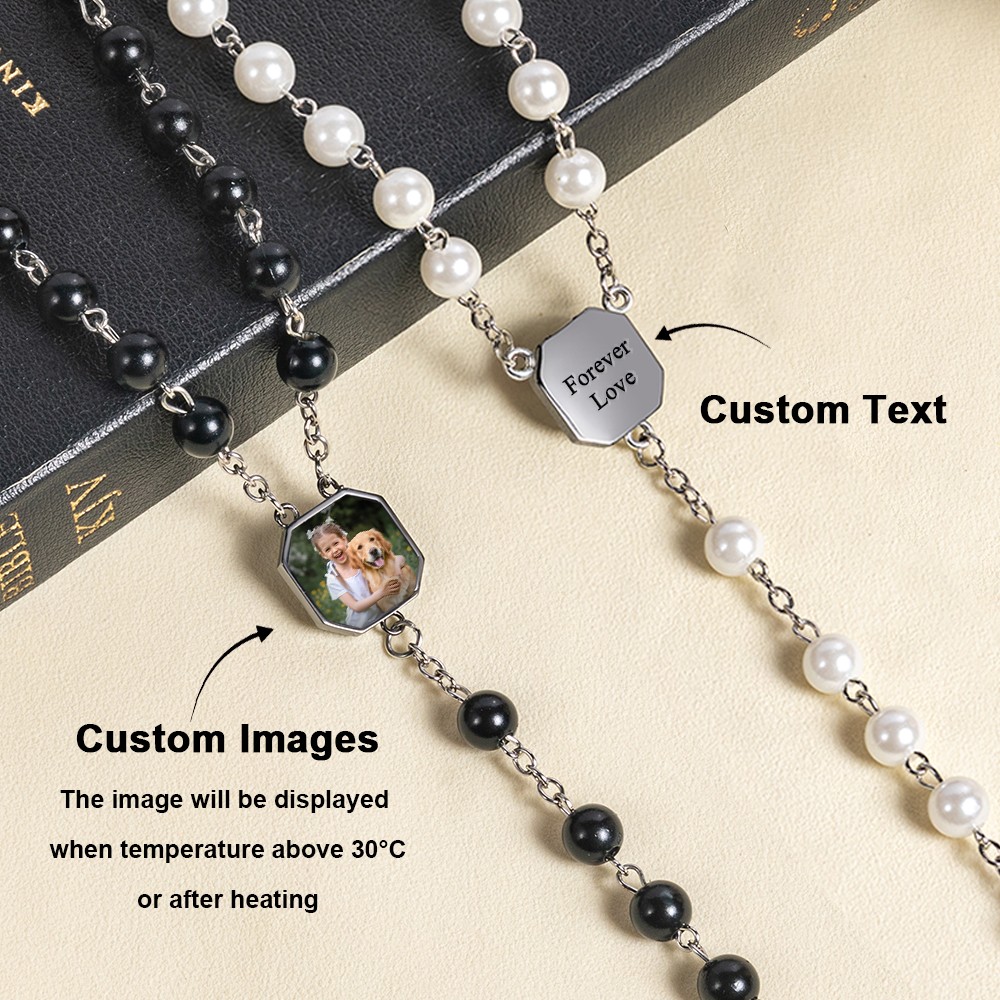 rosary photo necklace