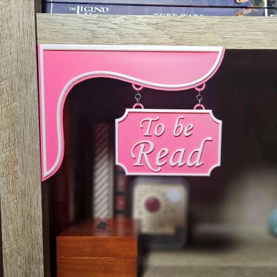 Personalized Hanging Bookshelf Sign, 3D Printed Bookish Decor for Library/Home/Office, Birthday/Christmas Gift for Book Lovers/Bookworms/Librarians