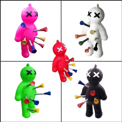Voodoo Doll Golf Tee Holder, 3D Printed Multicolor Golf Ball Tee Keychain, Funny Golf Accessories, Birthday/Christmas Gift for Golf Lovers/Men/Women