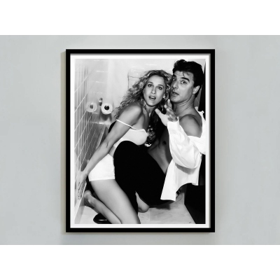 Black and White Portrait Wall Art – Fine Art Photography Style Woman Print, Monochrome Canvas for Living Room or Bedroom Display