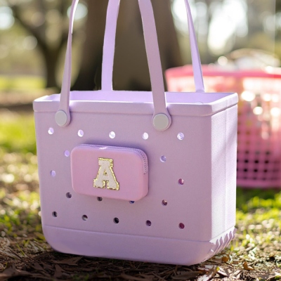 Personalized Beach Bag Inserts, Chenille Letter Pouch Initial Bag Divider Holder, Accessory for Bogg, Sunglasses & Wallet Organizer, Gift for Women