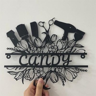 Personalized Hair Stylist Metal Wall Art