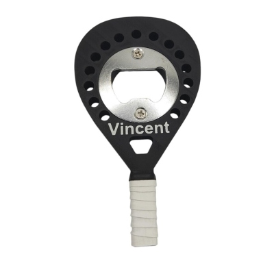 Personalized Padel Racket Bottle Opener with Name, 3D Printed Soda Bottle Opener, Party Favors, Birthday/Appreciation Gift for Padel Lovers/Players