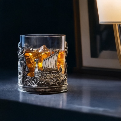 Personalized Viking Whisky Glasses Engraved Name, Old Fashioned Glasses, Bourbon/Rum/Bar Tumbler/Cocktail Drinking Glasses, Rocks Glass, Gifts for Men