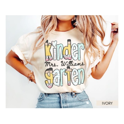 Custom Kindergarten First Second Third Grade Teacher Shirt, Teacher Team Shirt, Kindergarten Tee, Teaching T-shirts, New Teacher Gift, Back To School