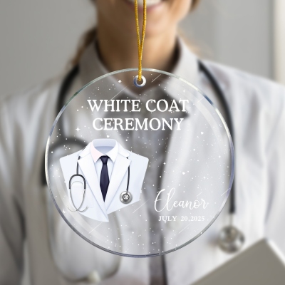 Personalized Name WHITE COAT CEREMONY Ornament, Acrylic Christmas Tree Hanging Decor, Appreciation/Christmas  Gift for Nurses/Doctors/Medical Students
