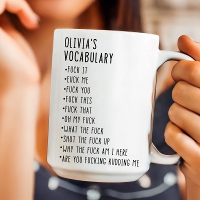 Personalized Fxxk It Funny Mug with Name, 11oz/15oz Two Tone Ceramic Coffee Tea Mug, Birthday/Christmas Gift for Coworkers/Family/Friends