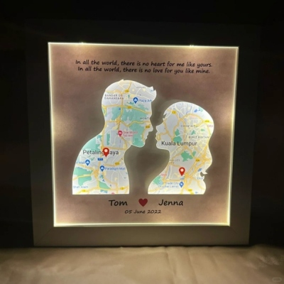 Custom 3D Silhouette Frame Light – Personalized Shadow Box Lamp Gift for Couples/Family/Grandparents