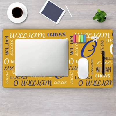Personalized Name & Initial Multicolor Mouse Pad, Large Size Non-slip Computer Laptop Desk Mat, Office Supplies, Gift for Friends/Colleagues/Teachers