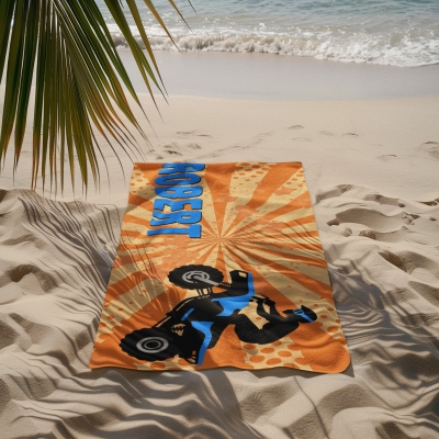 Personalized Extreme Sports Beach Towel with Name, Quick Dry Microfiber Pool Towel, Beach Party Favor, Gift for Extreme Sports/Racing Enthusiasts