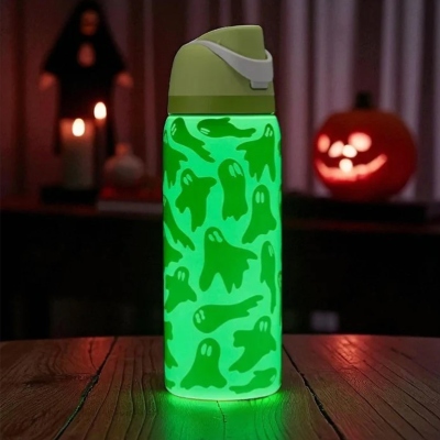 Green Ghost Water Bottle – Glow-In-The-Dark Spooky Hydration