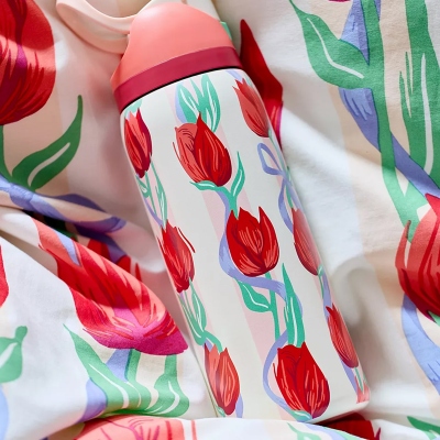 Blossom Pink Tulip Water Bottle