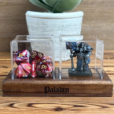 Custom DND Character and Dice Display Vaults/Tombs, Miniature Display Case, Dice Display Stand, Dice Holder