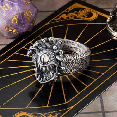 DND Beholder Ring, Brass Ring, DND Monster Ring, DND Jewelry Gift, Ring Gifts