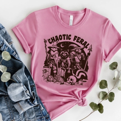 DND Alignment Shirt, Chaotic Feral Neutral Shirt(DND Merch, DND Racoon, DND Opossum), Animal T-shirt, Cotton Shirt, DND Gifts for Animal Lovers