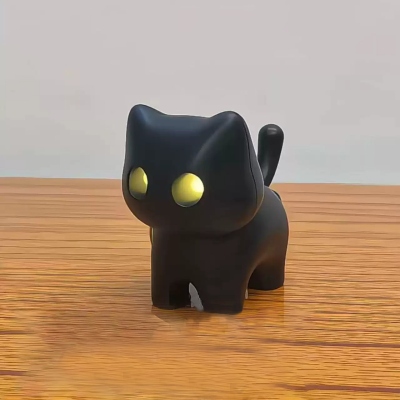 Black Cat Night Light Keychain, Creative Press Balls LED Toy, Glowing Mini Pendant, Multifunction Desk Decoration, Gift for Cat Lovers/Friends